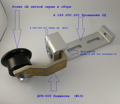 Ролик с кронштейном ОД лёгкой серии в сборе