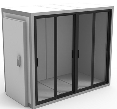 Камера профильная Север 0,08 КХ-006 (1,36*2,56*2,2) фасад по стороне 2,56 (м) - двери купе 4шт (2,355*h 1,955), СТ-РДО-800*1856