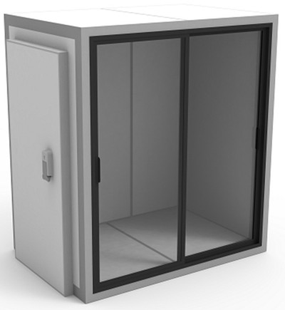 Камера профильная Север 0,08 КХ-004 (1,36*1,96*2,2) фасад по стороне 1,96 (м) - двери купе 2шт (1,755*h 1,955), СТ-РДО-800*1856