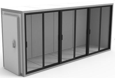 Камера профильная Север 0,08 КХ-012 (1,36*4,96*2,2) фасад по стороне 4,96 (м) - двери купе 6шт (4,755*h 1,955), СТ-РДО-800*1856