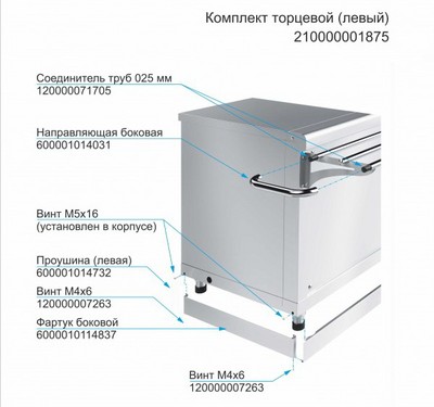 Комплект торцевой для линии раздачи HOT-LINE (левый)