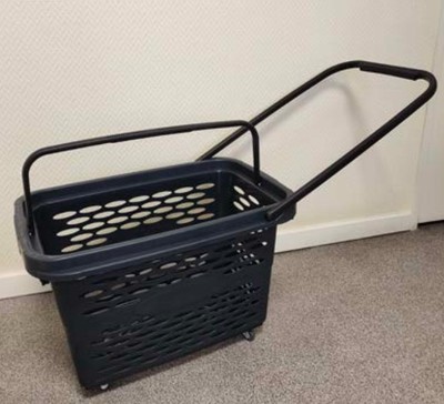 Корзина покупательская на колесах SHOLS 0335-40 (черная)