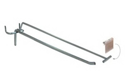 Крючок одинарный с ценникодержателем 100п (цвет белый, без ценника)