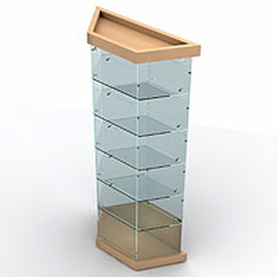 Витрина четырёхгранная (зеркальная задняя стенка) L900VF