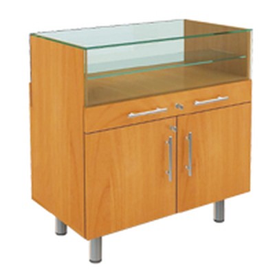 Прилавок с остекленным верхом, полкой и распашными дверцами LE5090P6