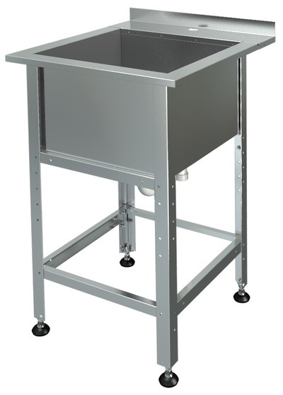 Ванна моечная сварная с бортом и полкой под смеситель ВМП 1/6 (э)