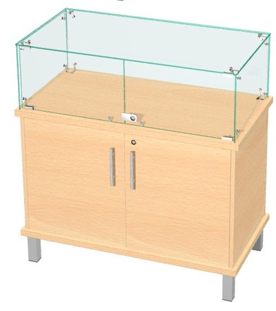 Прилавок торговый со стеклянным верхом Ника-32