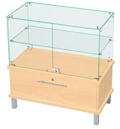 Прилавок торговый остекленный Ника-33