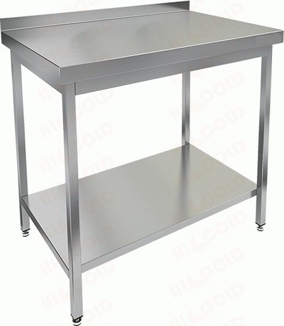 Стол пристенный с бортом и полкой (столешница 1мм) НСО-9/7БП-1