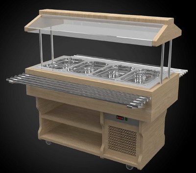 Салат-бар GastroLux WoodLine ПО-157/4GN/W охлаждаемый 