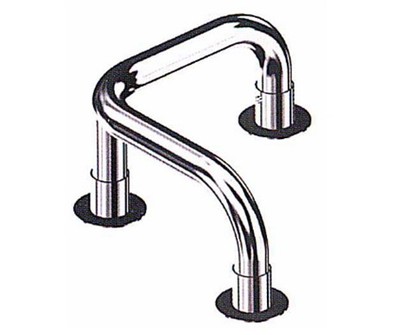 Отбойник для тележек (три ножки, внешний угол 90°) + 3 стакана крепеления (без дюбеля)