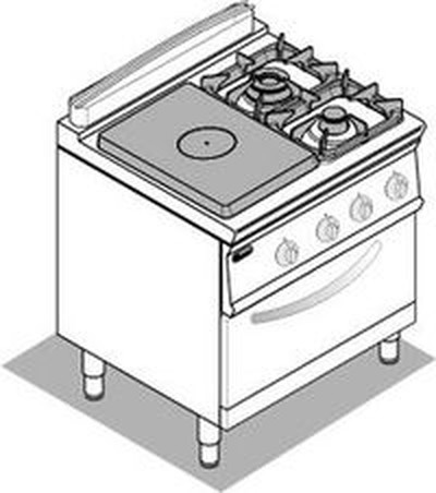 Плита газовая комбинированная 740 серии Tecnoinox PFPG8GG7