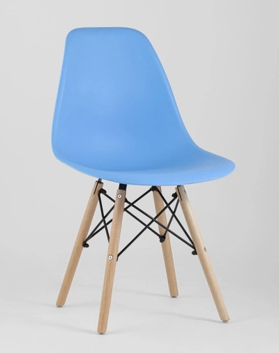 Стул барный Eames Style DSW голубой x4