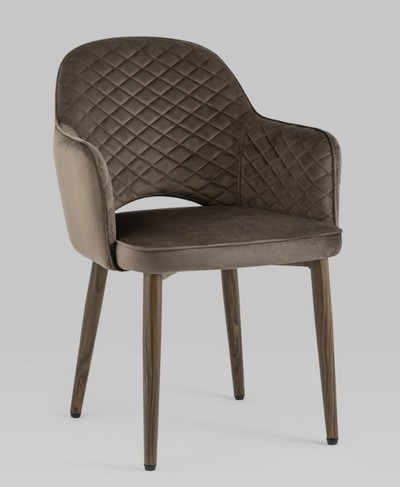 Стул офисный Венера диамант NEW, велюр коричневый