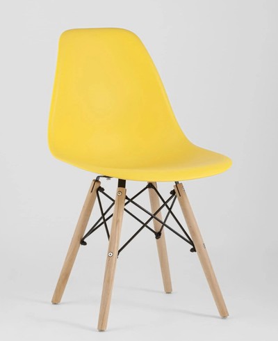 Стул барный Eames Style DSW желтый x4