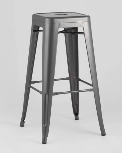Стул барный Tolix серебристый глянцевый