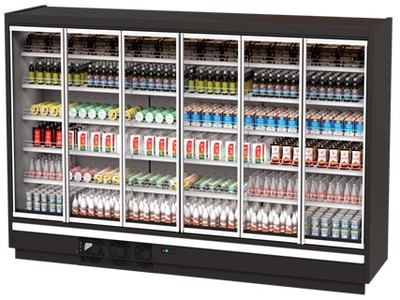 Холодильная горка Прага 2500х900х2150 встройка с дверьми СТ