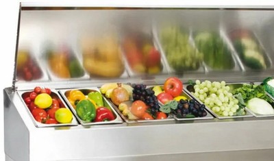 Настольная холодильная витрина Carboma VTi4-G (1/4) с крышкой