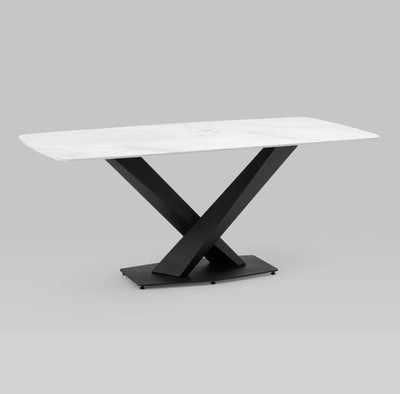 Стол обеденный Belle 160х90 белый мрамор