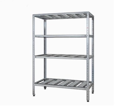 Стеллаж Финист СтПН 750х300х1600, 10 полок-решёток нерж 0,8 мм, каркас уголок нерж.сталь