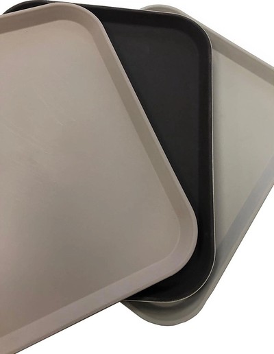 Поднос прорезиненный антискользщий Norma 460х360х20 мм коричневый