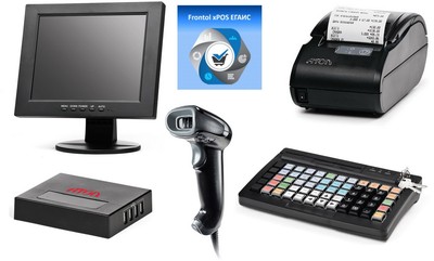 POS-комплект (HUB-19 54ФЗ, SJ-1088, KB-60 MSR, 2D-HW1450, АТОЛ 11Ф без ФН, Linux, Frontol xPOS ЕГАИС)				