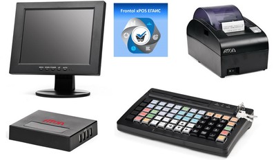 POS-комплект (HUB-19 54ФЗ, SJ-1088, KB-60 MSR, АТОЛ 55Ф без ФН, Linux, Frontol xPOS ЕГАИС)				