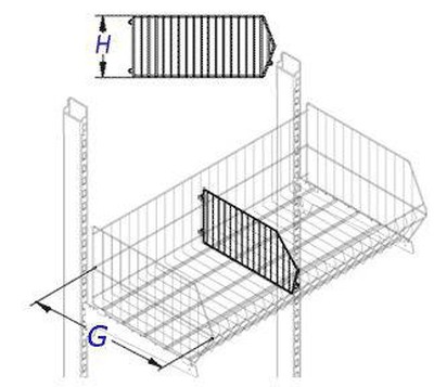 Разделитель для корз. 300*100 для торгового стеллажа УЗТСО