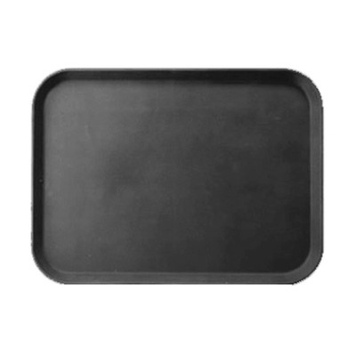 Поднос прорезиненный прямоугольный 450х350х25 мм, (черный), /1/25/