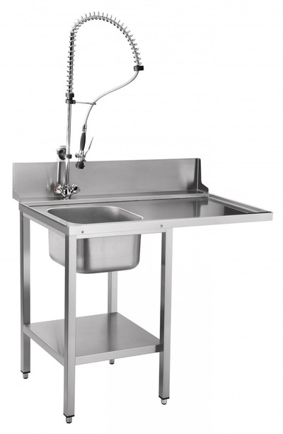 Стол предмоечный СПМФ-7-1 (1166х724 мм) для фронтальной посудомоечной машины (1160х690 мм) душ-стойка