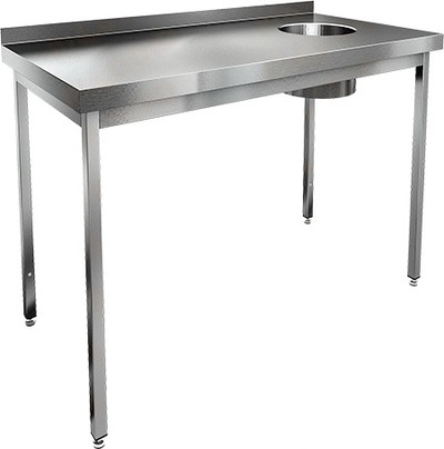 Стол производственный СПРн - 600*600*860 "Norma Inox", борт, сбор отходов - базовый элемент