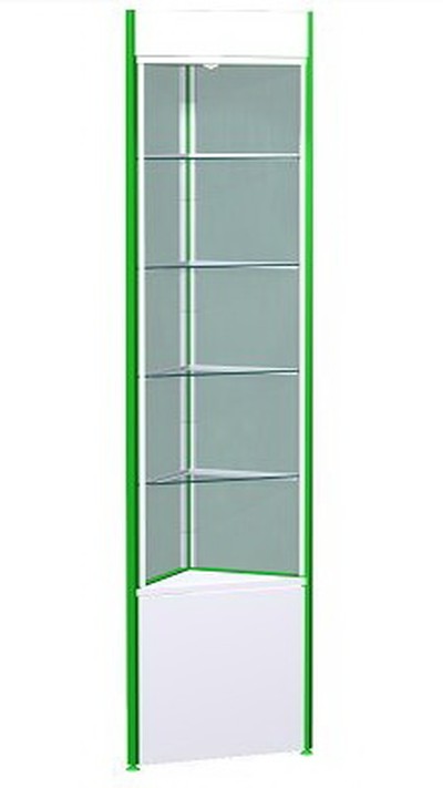 Стеллаж остекленный угловой	с подсветкой СТ 20УН (внешний угол) крайний