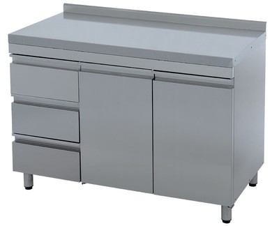 Стол технологический СТ-С-1-1200.600-02-Р-3Л (СТ-3/1200/600 с ящиками)