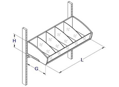 Полка для конфет ЛДСП Н=250 G=470 L=1000 для стеллажа Криспи Praktisch