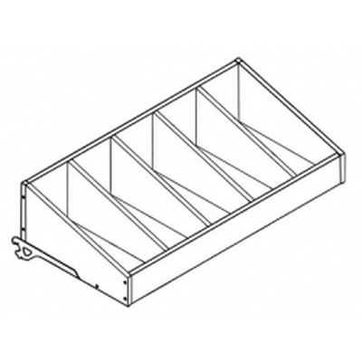 Полка из ЛДСП высокая с разделителями Н=250 G=470 L=1250 для стеллажа Криспи Praktisch