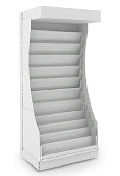 Стеллаж Praktisch для печатной продукции с навесом и освещением L=1000 H=2200