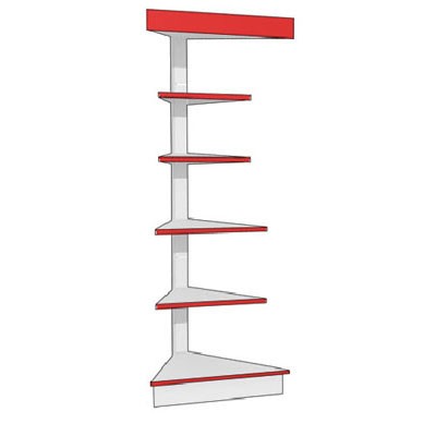 Стеллаж Praktisch торговый угла внешнего с навесом и освещением H=2300