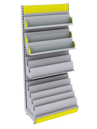 Стеллаж Praktisch торговый для журналов L=1000 H=2300