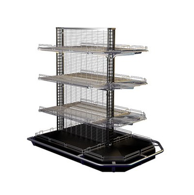 Стеллаж для магазина двухсторонний ITON Wire System с одинарной торцевой навеской