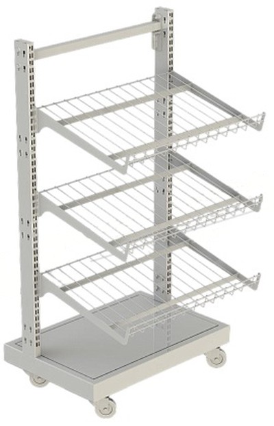 Стеллаж для хлебобулочных изделий мобильный Нордика 700х470 мм, h 1310 мм
