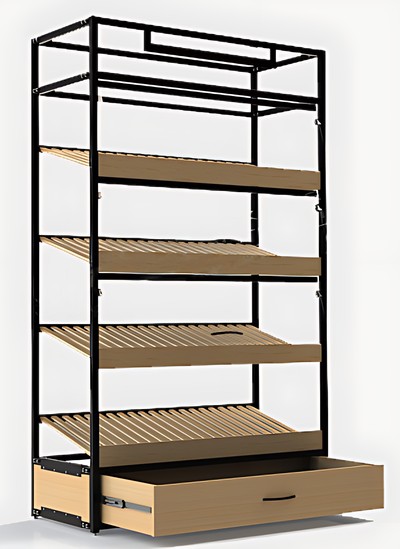 Стеллаж для хлебобулочных изделий Нордика с выдвижным ящиком 560х1300 мм, h 2200