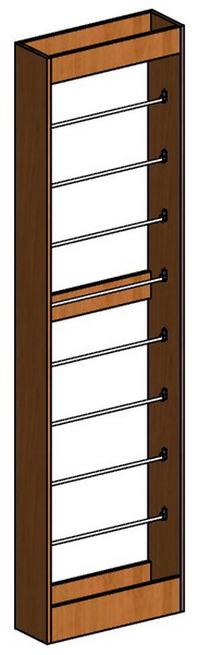 Стеллаж для обоев пристенный без подиума (обои 530мм) 