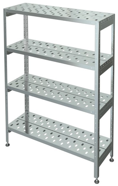 Стеллаж кухонный решётчатый 4-уровневый С-4Р-0,4/1,2/1,6 (нержавейка)