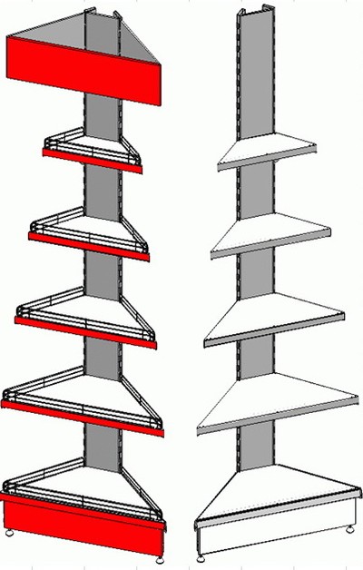 Стеллаж пристенный угловой Купец Н2200 (угол внешний)