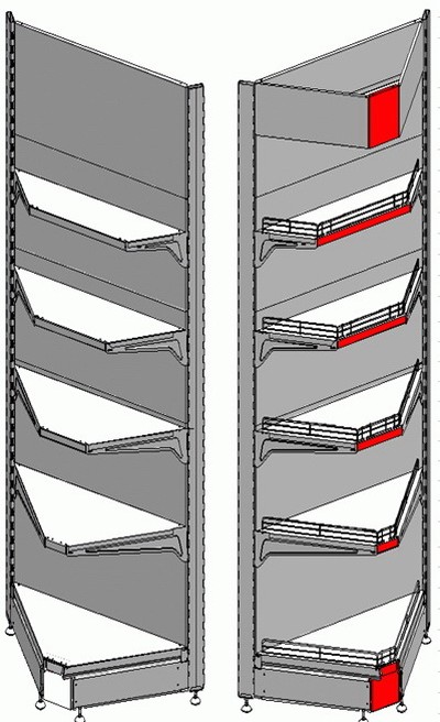 Стеллаж пристенный угловой Купец Н2200 (угол внутренний)