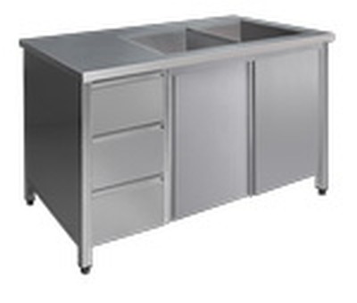 Ванна-тумба Финист ВМТск (1000х600х860, сварная мойка, двери-купе)