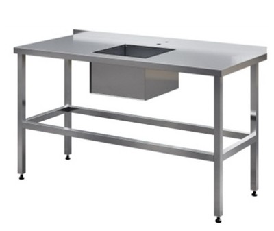 Стол с мойкой для обработки овощей, 1600х700х850 мм (сварная конструкция)