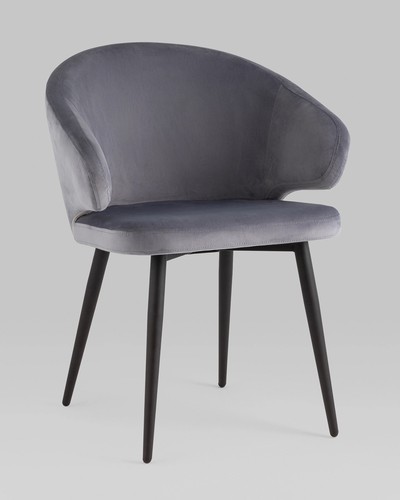 Стул с подлокотниками Codo велюр серый