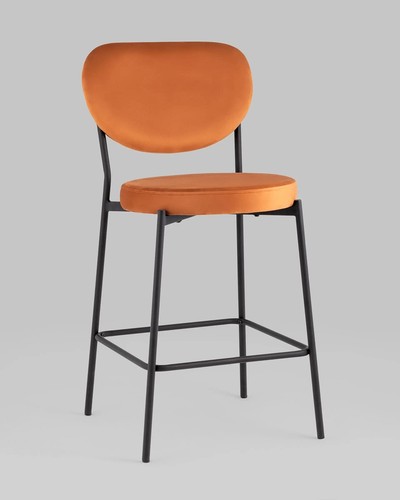 Стул полубарный Барбара велюр терракотовый