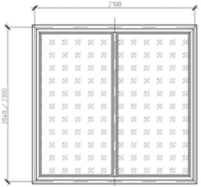 Витражный блок 2100х2300 мм для цветочной камеры Ариада